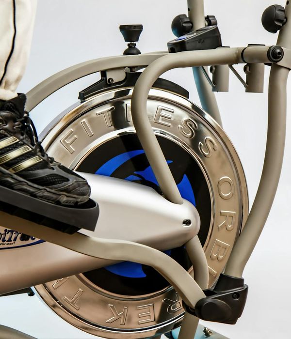 Person doing gentle cardio exercises in a futuristic setting